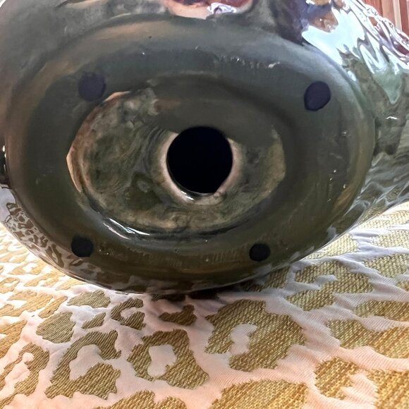 Handcrafted Ceramic Bird Sculpture With Intricate Floral Patterns - Earth Tones - Picture 12 of 12